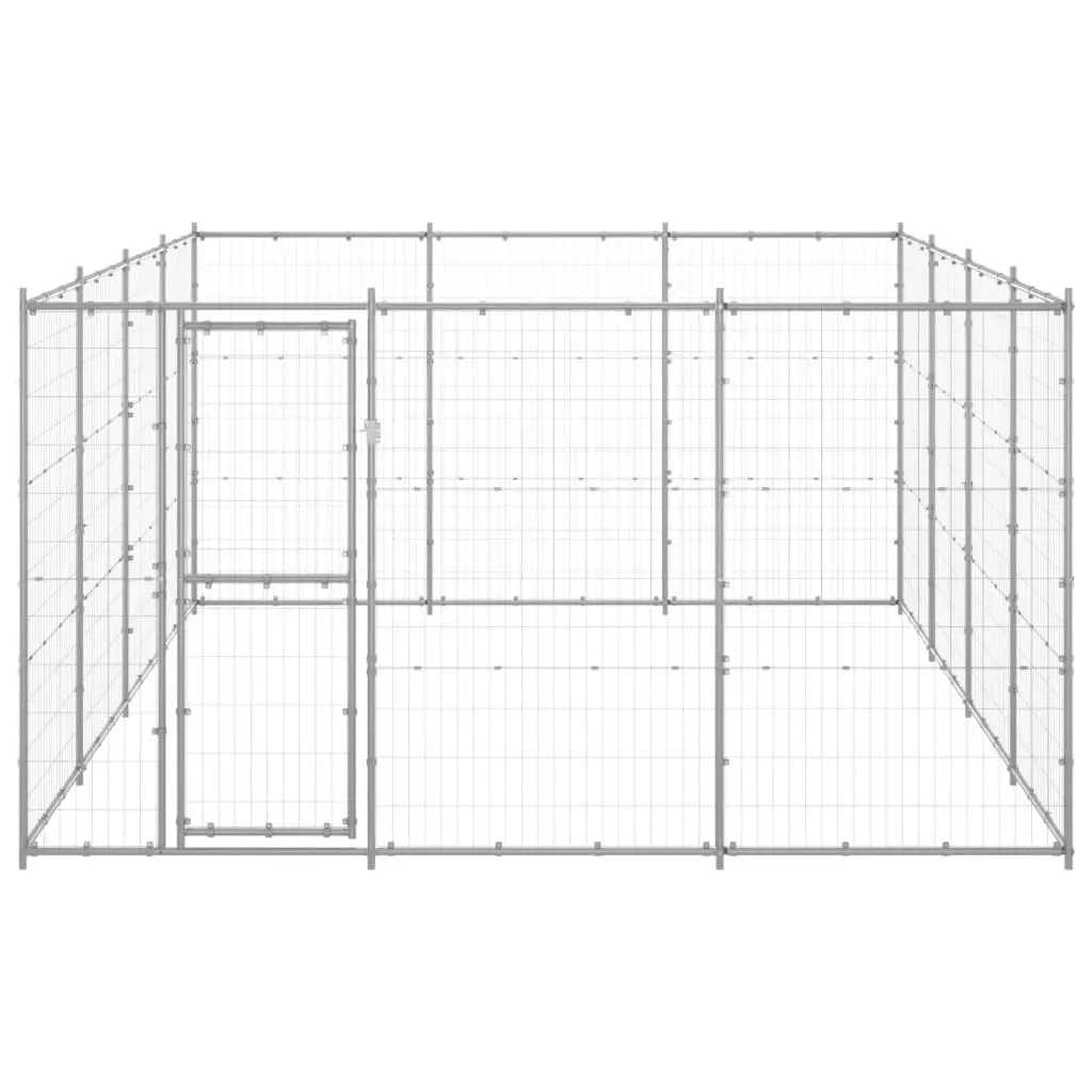 Outdoor Dog Kennel Galvanised Steel 14.52 mÂ² 3082318