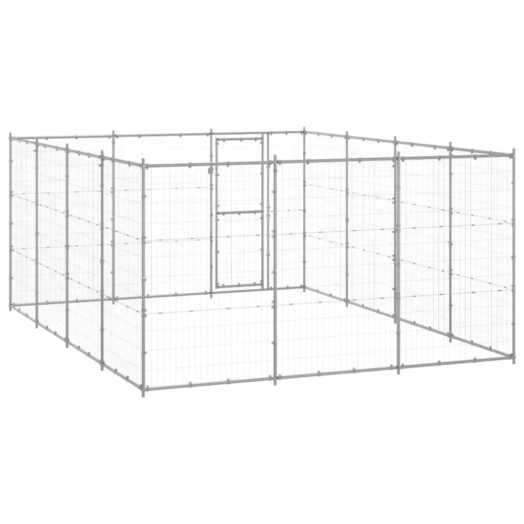 Outdoor Dog Kennel Galvanised Steel 14.52 mÂ² 3082318