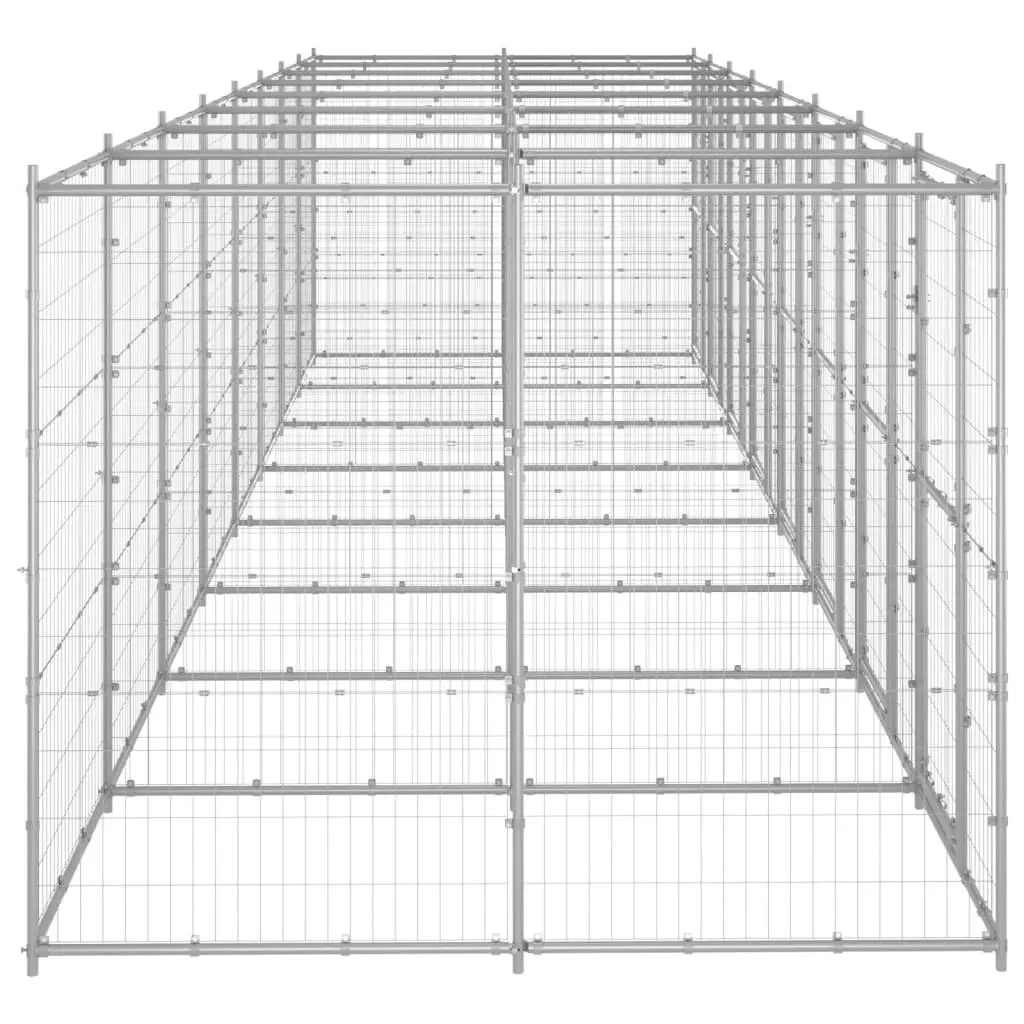 Outdoor Dog Kennel Galvanised Steel 19.36 mÂ² 3082288