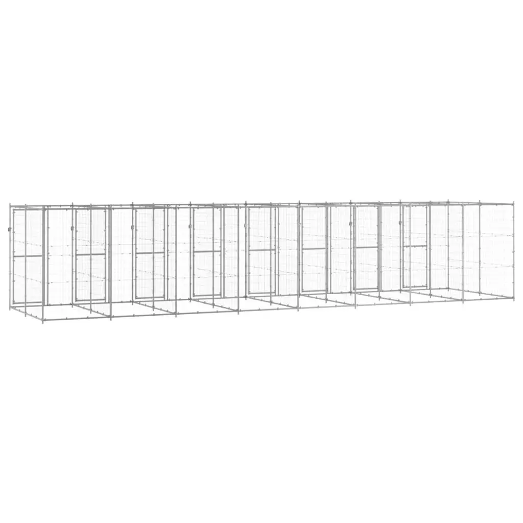 Outdoor Dog Kennel Galvanised Steel 19.36 mÂ² 3082288