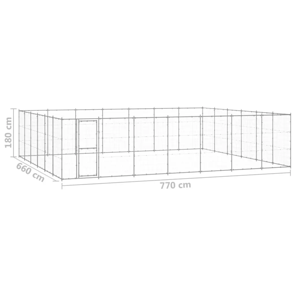 Outdoor Dog Kennel Galvanised Steel 50.82 mÂ² 3082330