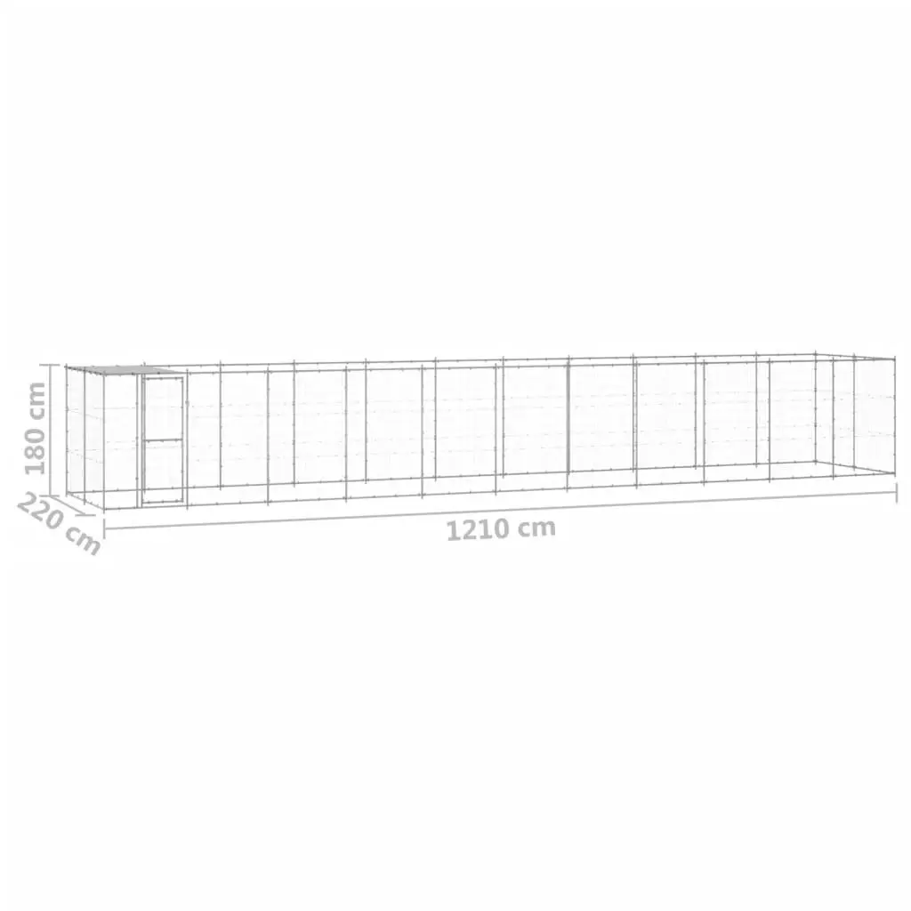 Outdoor Dog Kennel Galvanised Steel with Roof 26.62 mÂ² 3082307