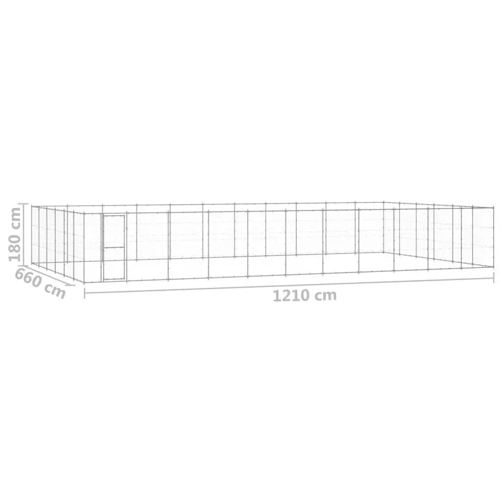 Outdoor Dog Kennel Galvanised Steel 79.86 mÂ² 3082332