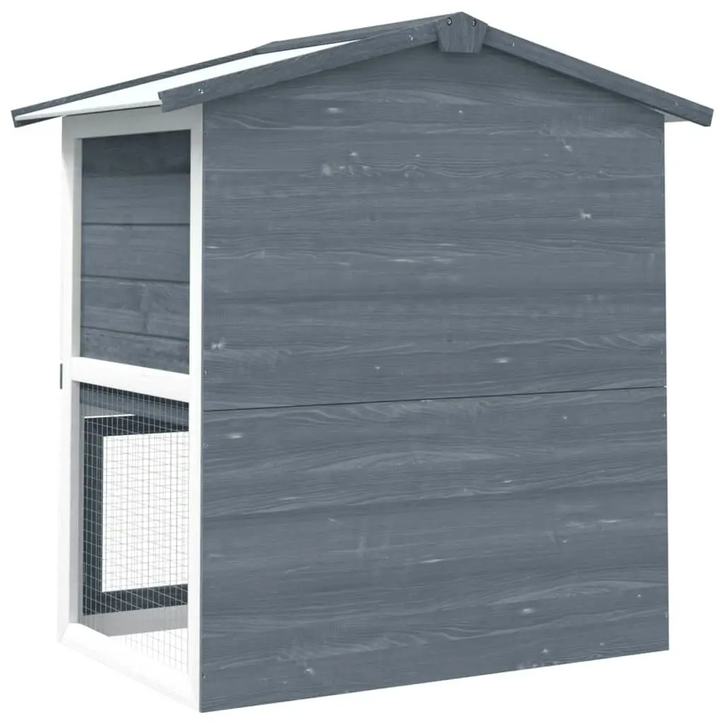 Outdoor Rabbit Hutch 3 Doors Grey Wood 170837