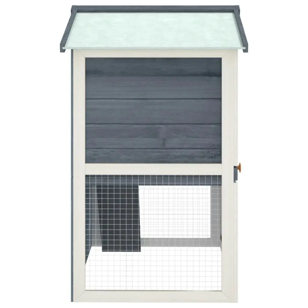 Outdoor Rabbit Hutch 3 Doors Grey Wood 170837