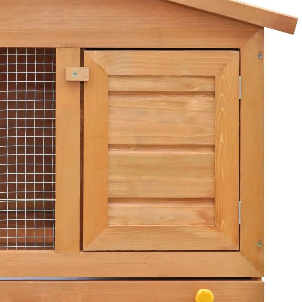 Outdoor Rabbit Hutch Small Animal House Pet Cage 3 Doors Wood 170160