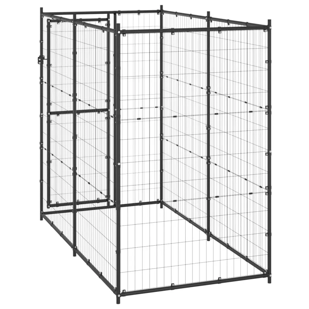 Outdoor Dog Kennel Steel 110x220x180 cm 150796