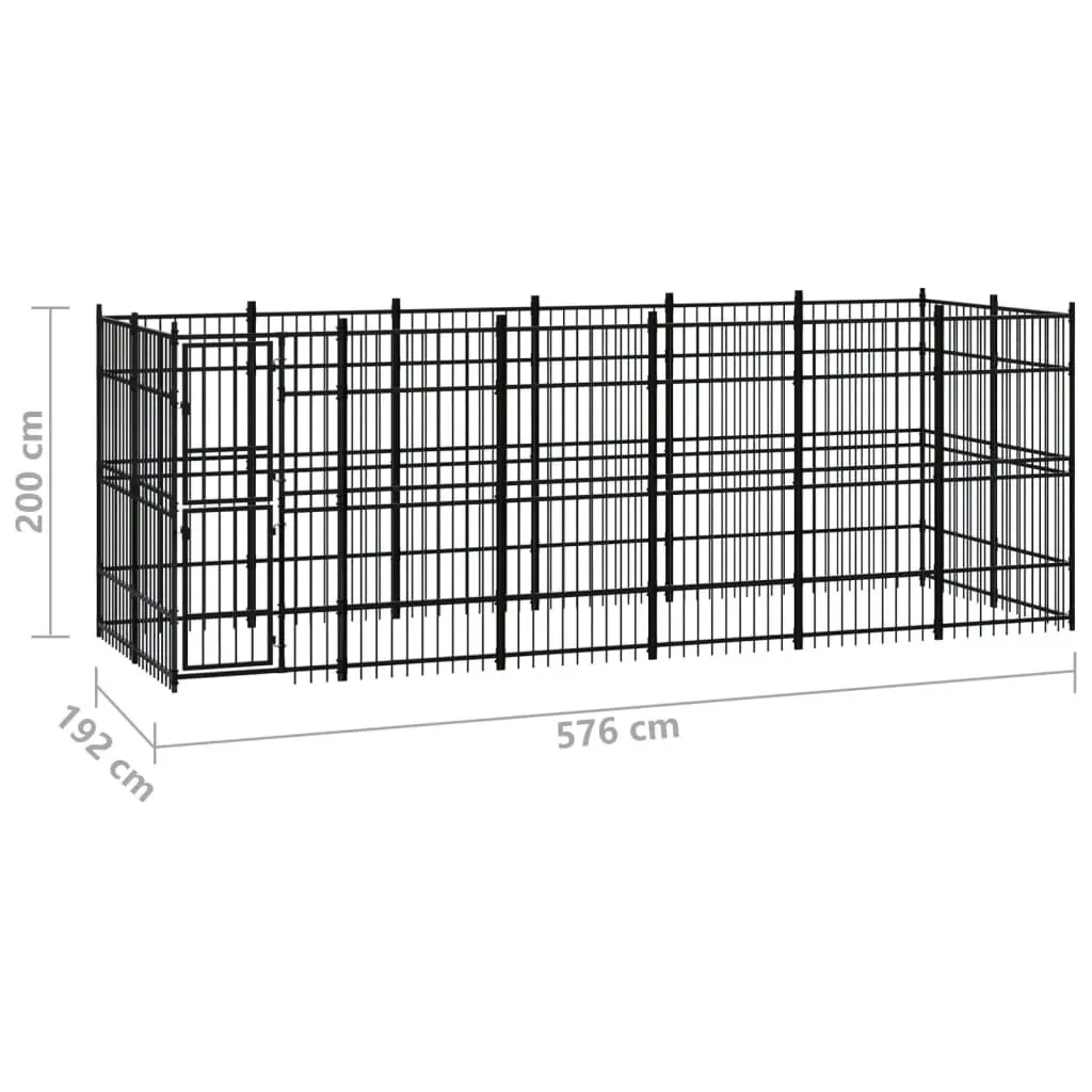 Outdoor Dog Kennel Steel 11.06 mÂ² 3097960