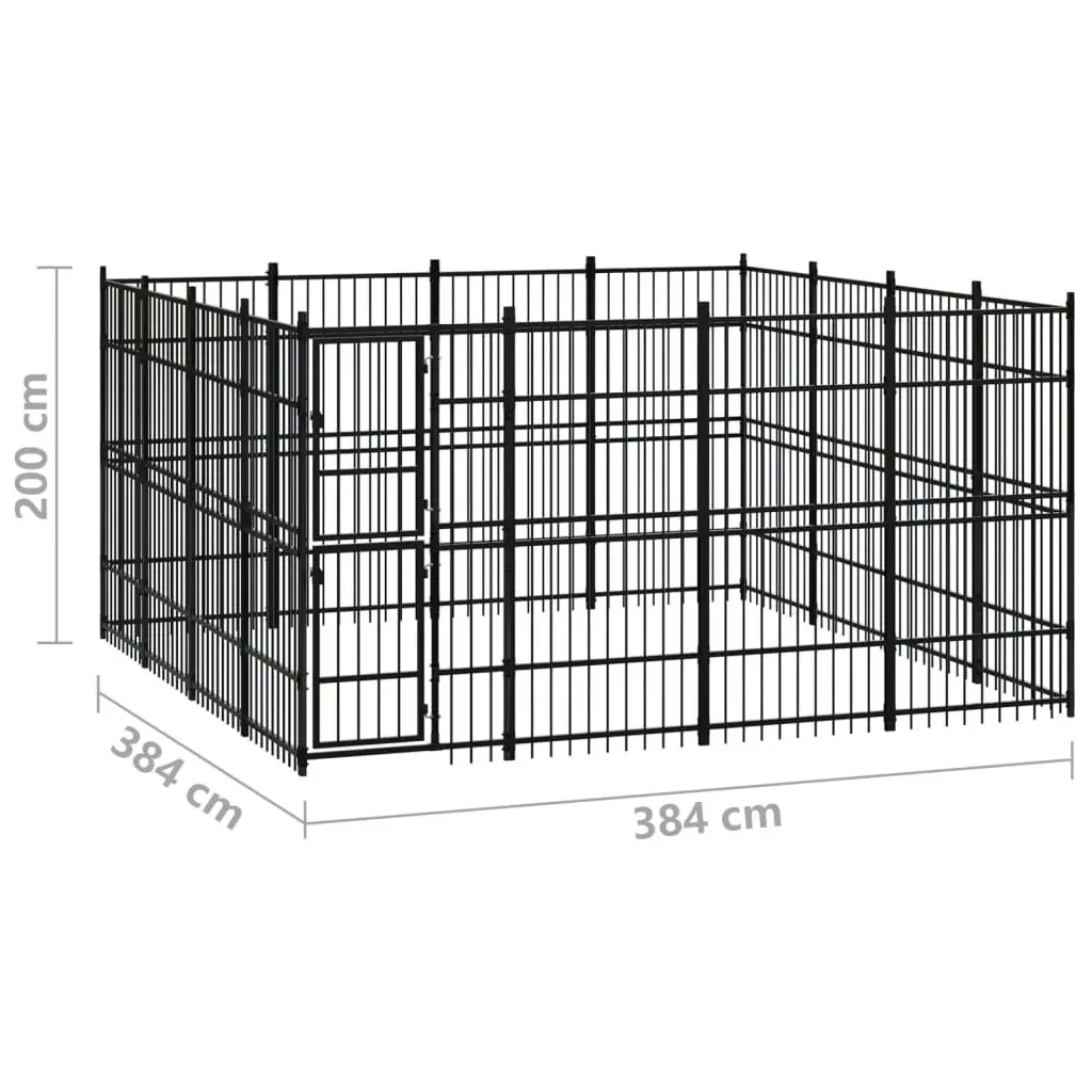 Outdoor Dog Kennel Steel 14.75 mÂ² 3097982