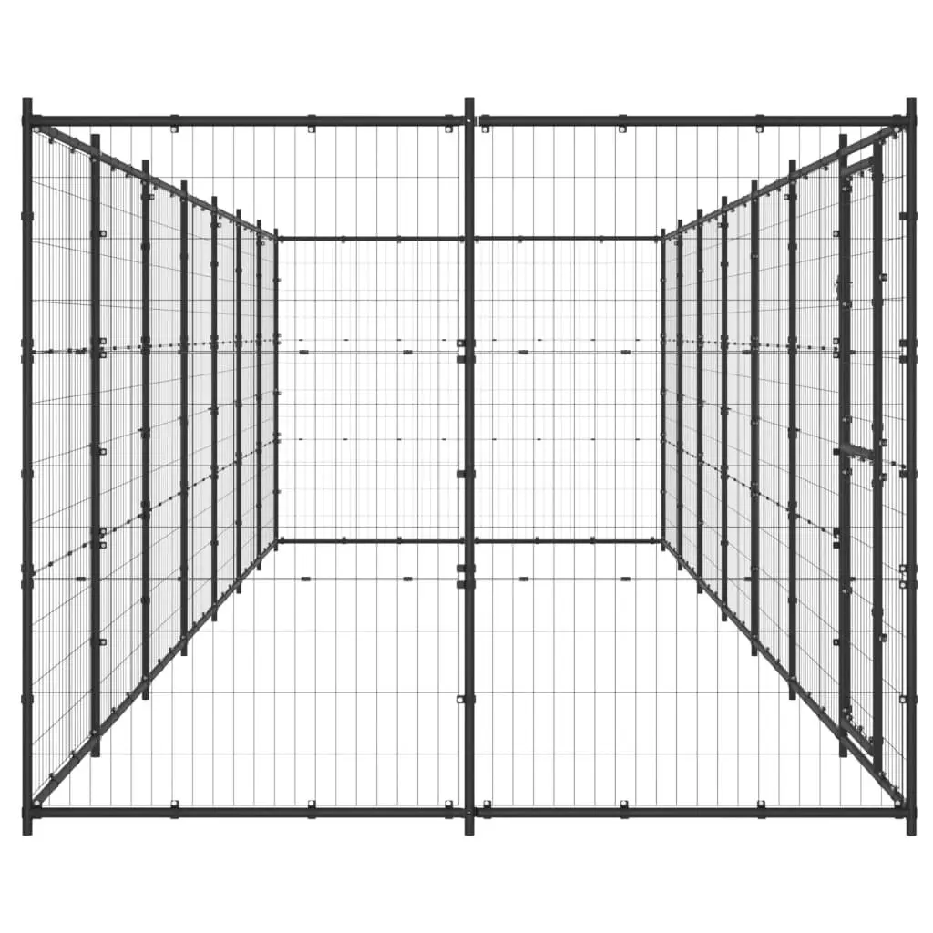 Outdoor Dog Kennel Steel 16.94 mÂ² 3082300