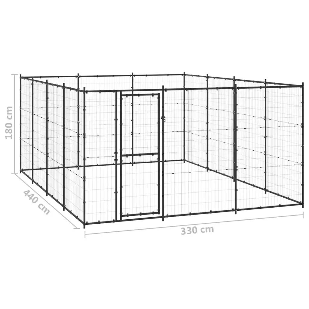 Outdoor Dog Kennel Steel 14.52 mÂ² 3082313