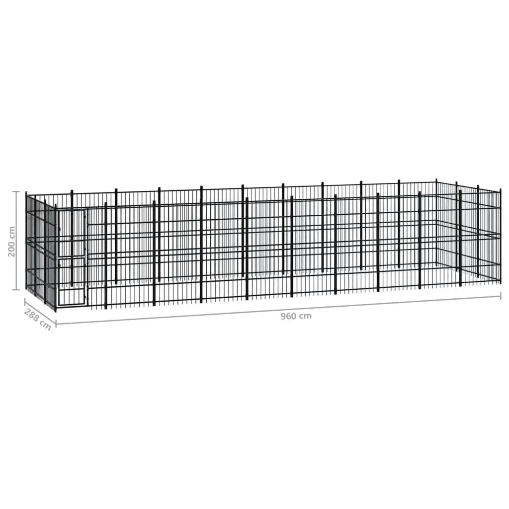 Outdoor Dog Kennel Steel 27.65 mÂ² 3097981