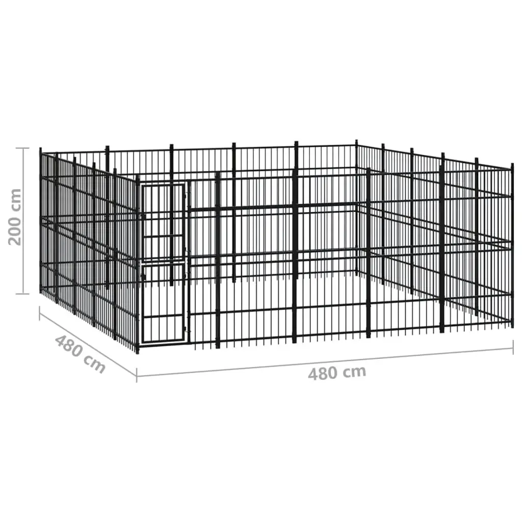 Outdoor Dog Kennel Steel 23.04 mÂ² 3097989