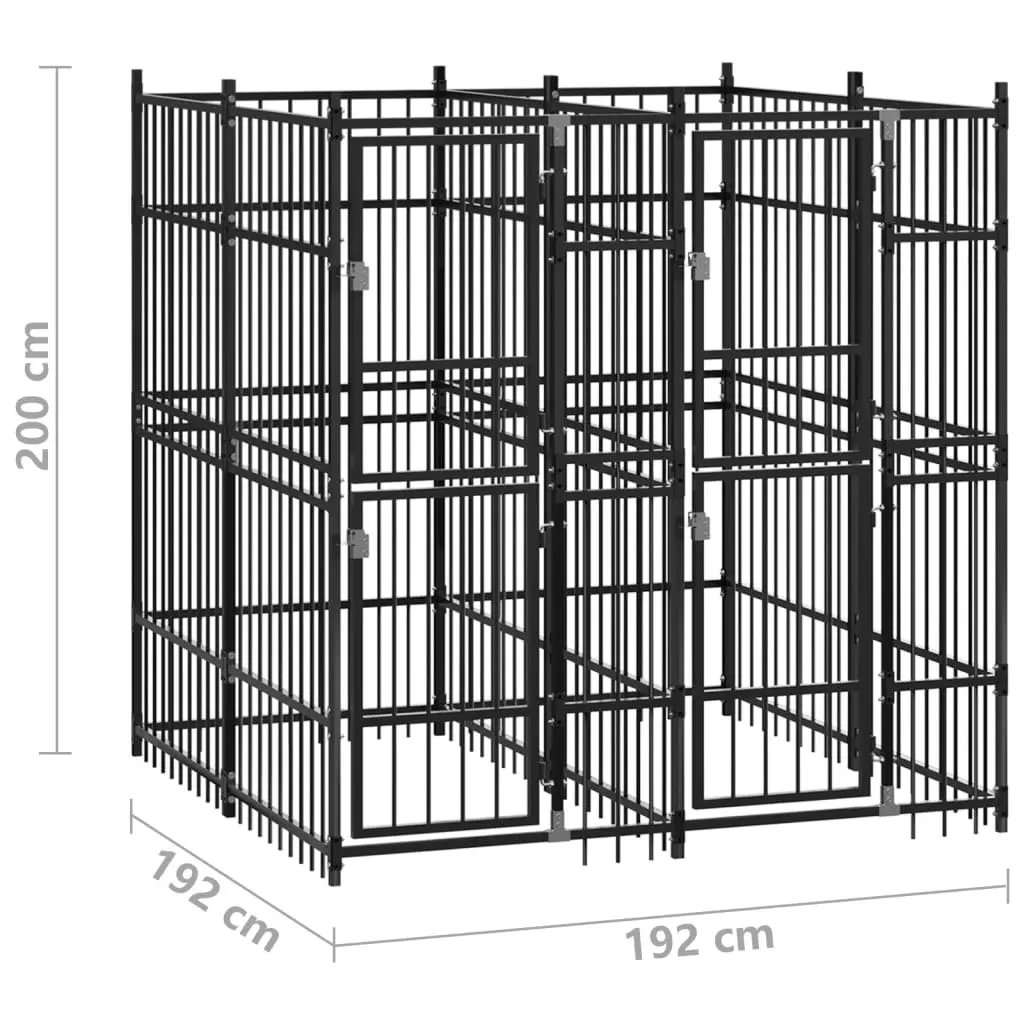 Outdoor Dog Kennel Steel 3.69 mÂ² 3097937