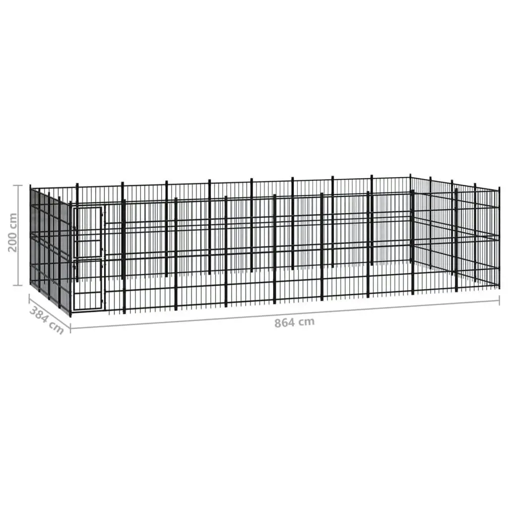 Outdoor Dog Kennel Steel 33.18 mÂ² 3097987