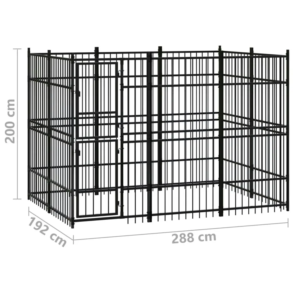 Outdoor Dog Kennel Steel 5.53 mÂ² 3097957