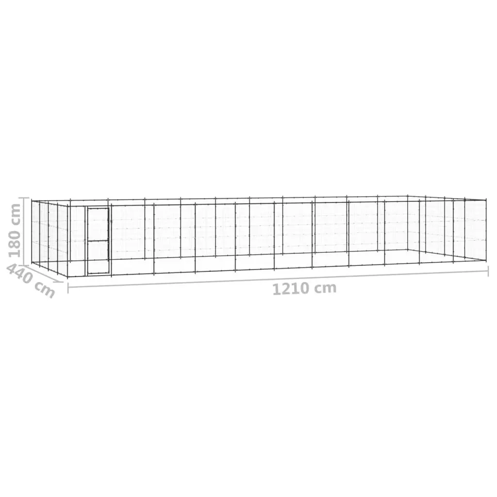 Outdoor Dog Kennel Steel 53.24 mÂ² 3082317