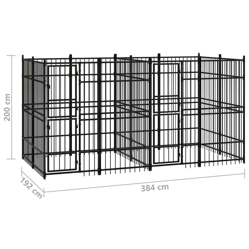 Outdoor Dog Kennel Steel 7.37 mÂ² 3098010