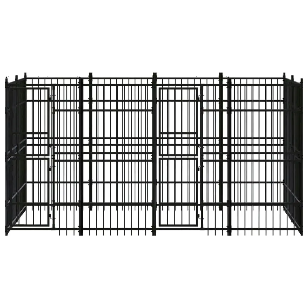 Outdoor Dog Kennel Steel 7.37 mÂ² 3098010