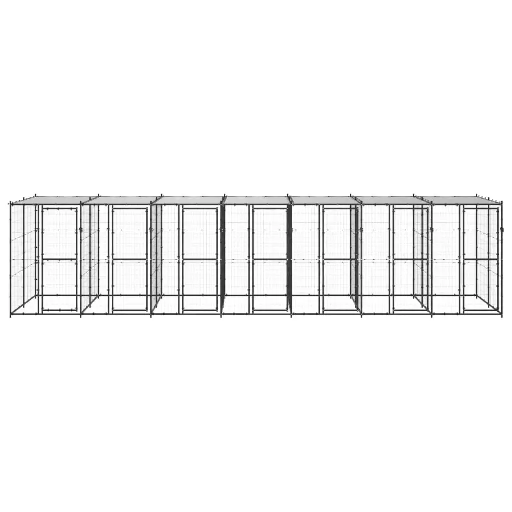 Outdoor Dog Kennel Steel with Roof 16.94 mÂ² 3082254