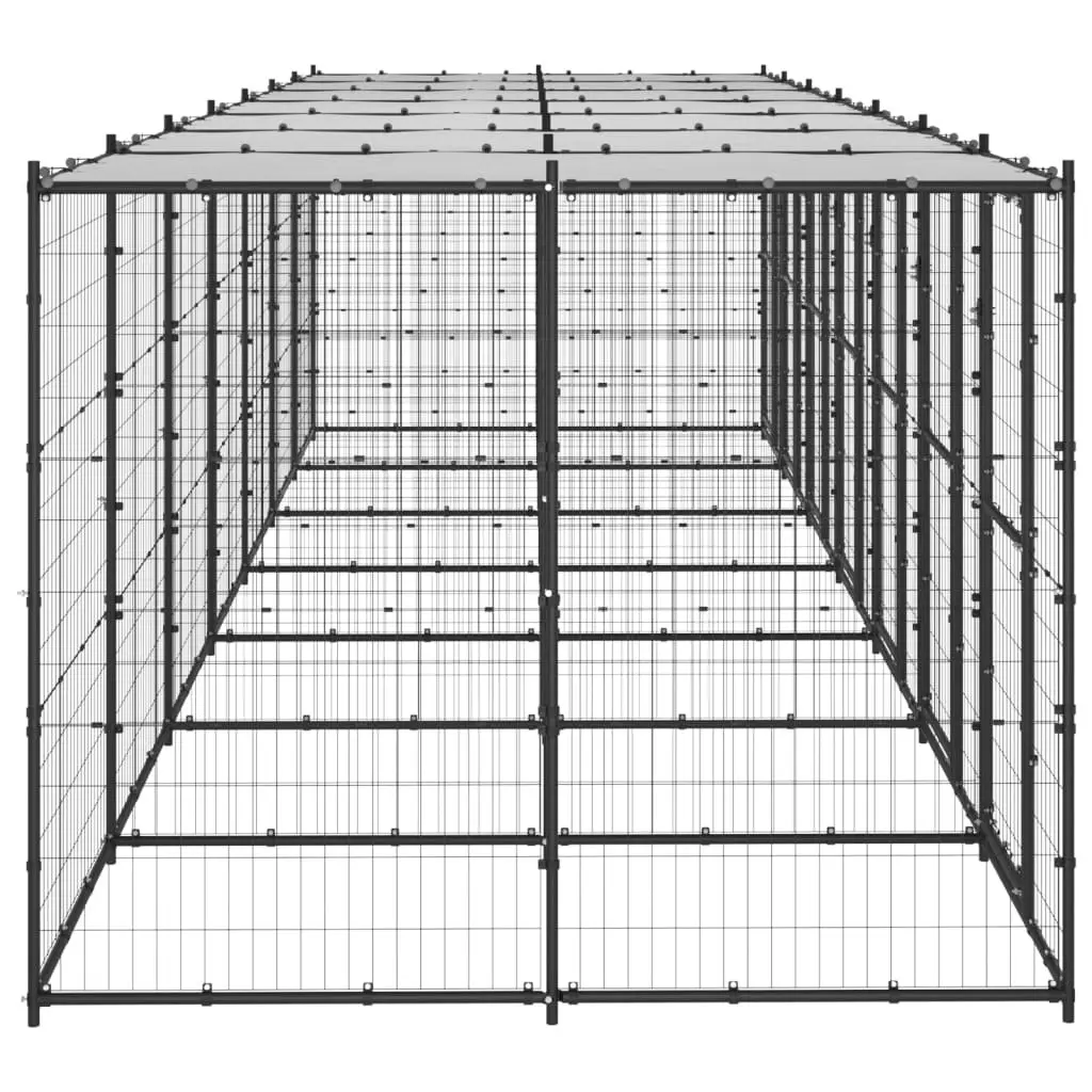 Outdoor Dog Kennel Steel with Roof 16.94 mÂ² 3082254