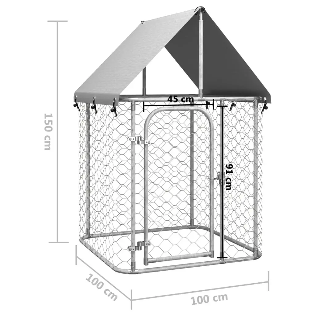 Outdoor Dog Kennel with Roof 100x100x150 cm 171495