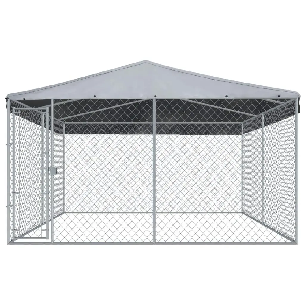 Outdoor Dog Kennel with Roof 382x382x225 cm 145029