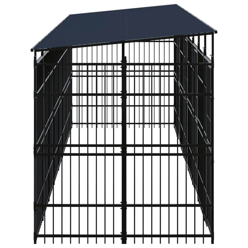 Outdoor Dog Kennel with Roof Steel 14.75 mÂ² 3098016