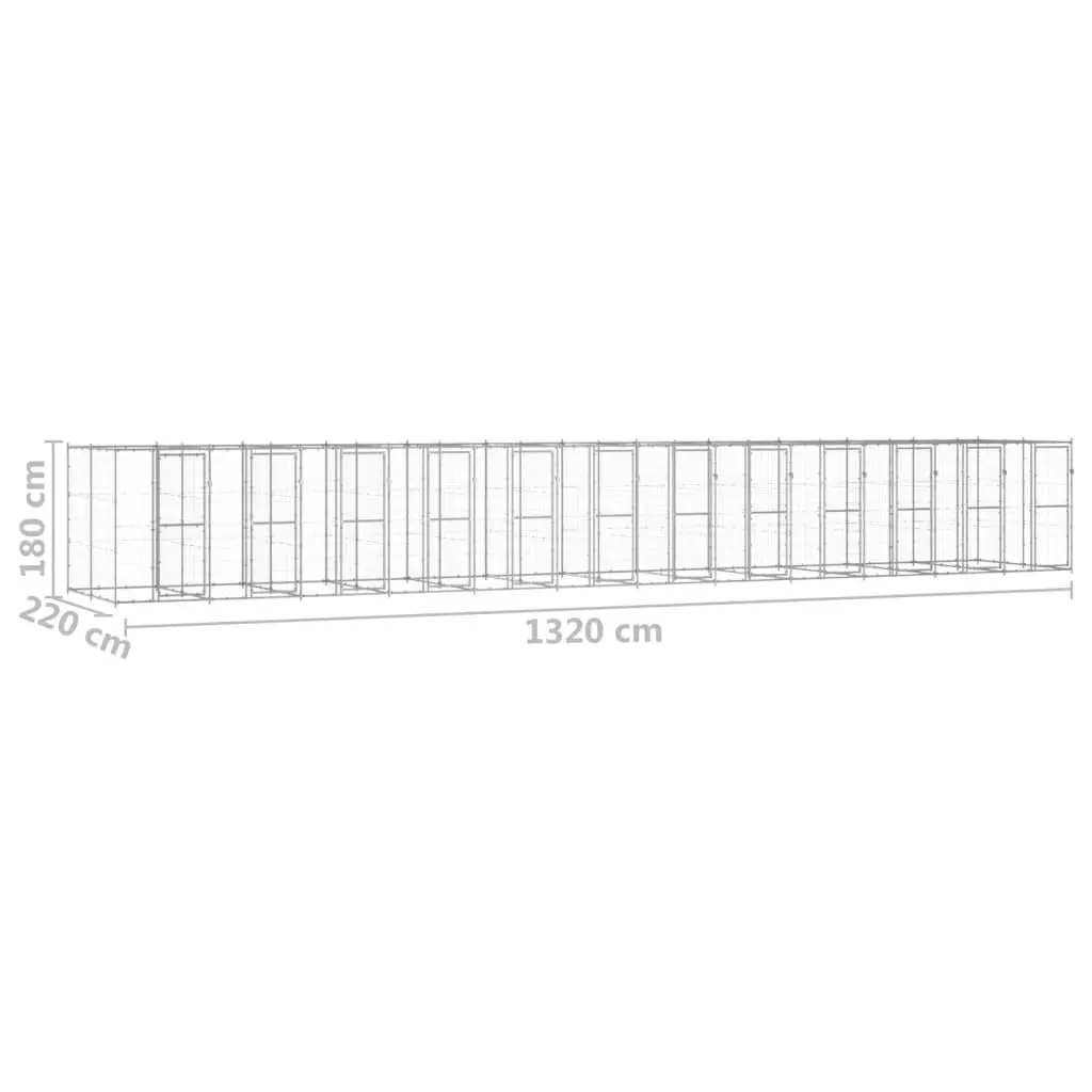 Outdoor Dog Kennel Galvanised Steel 29.04 mÂ² 3082292