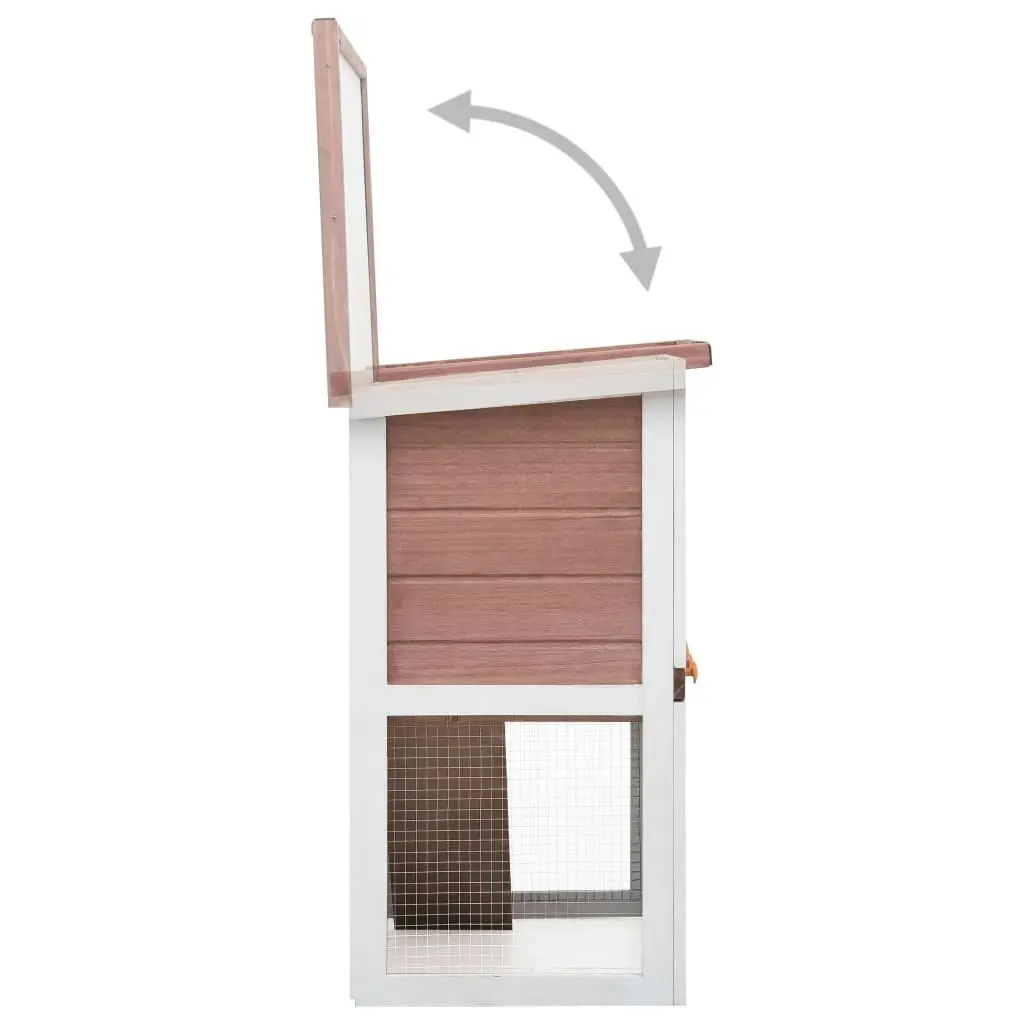 Outdoor Rabbit Hutch 1 Door Brown Wood 170832