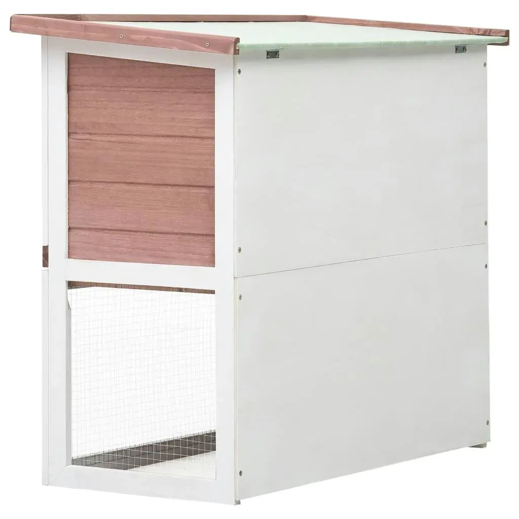 Outdoor Rabbit Hutch 1 Door Brown Wood 170832