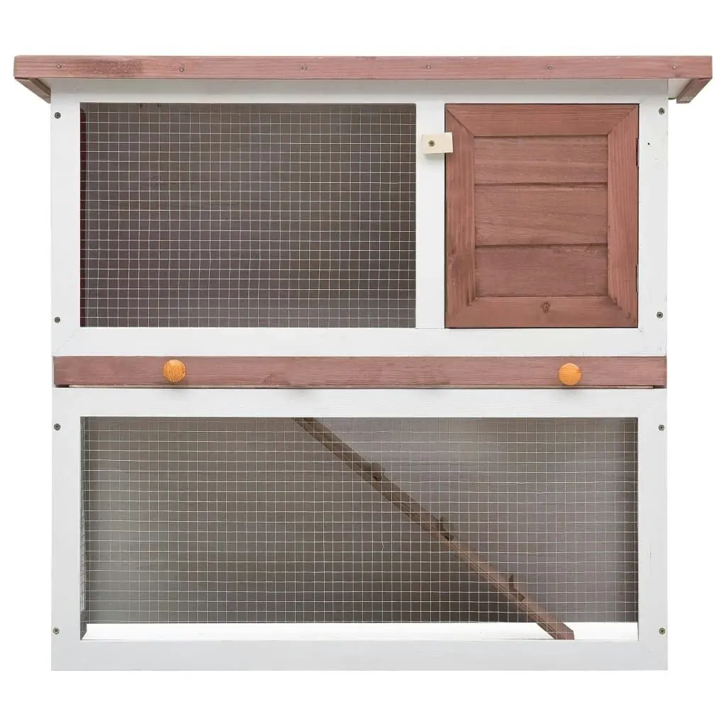 Outdoor Rabbit Hutch 1 Door Brown Wood 170832