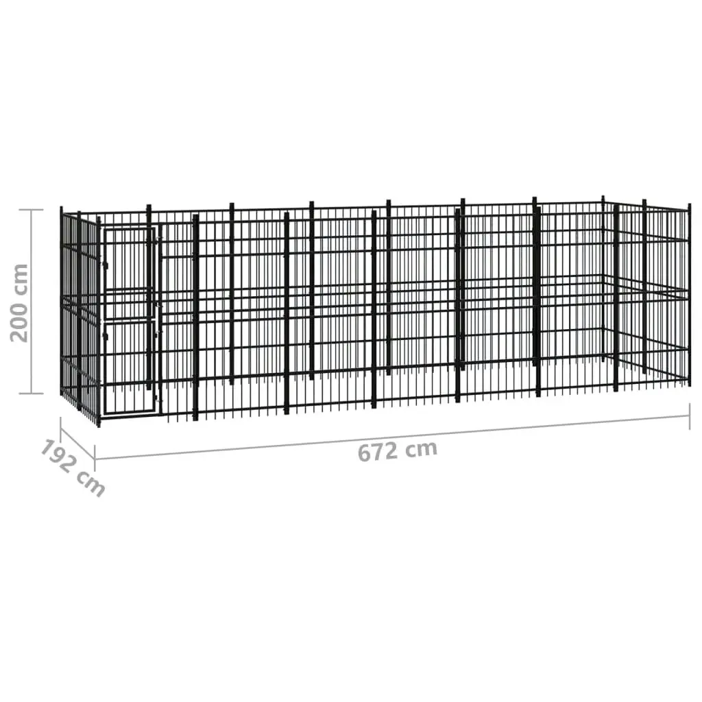 Outdoor Dog Kennel Steel 12.9 mÂ² 3097961