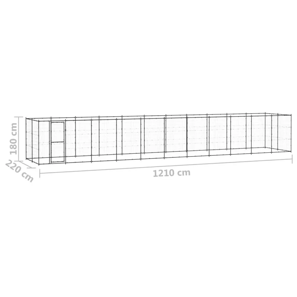 Outdoor Dog Kennel Steel 26.62 mÂ² 3082302