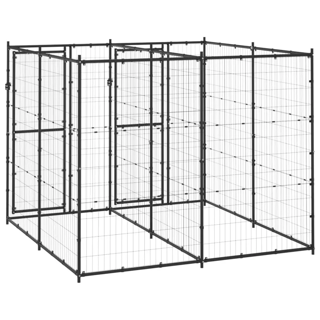 Outdoor Dog Kennel Steel 4.84 mÂ² 3082260