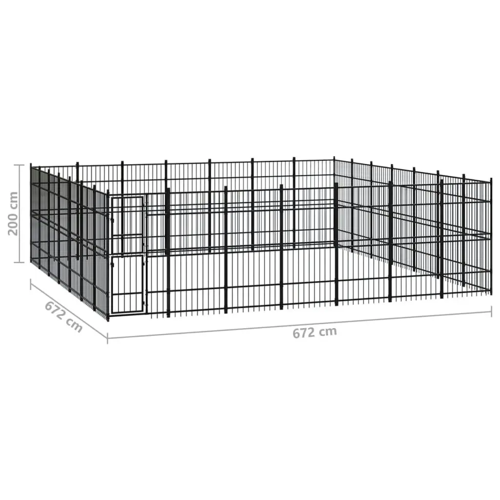 Outdoor Dog Kennel Steel 45.16 mÂ² 3098000