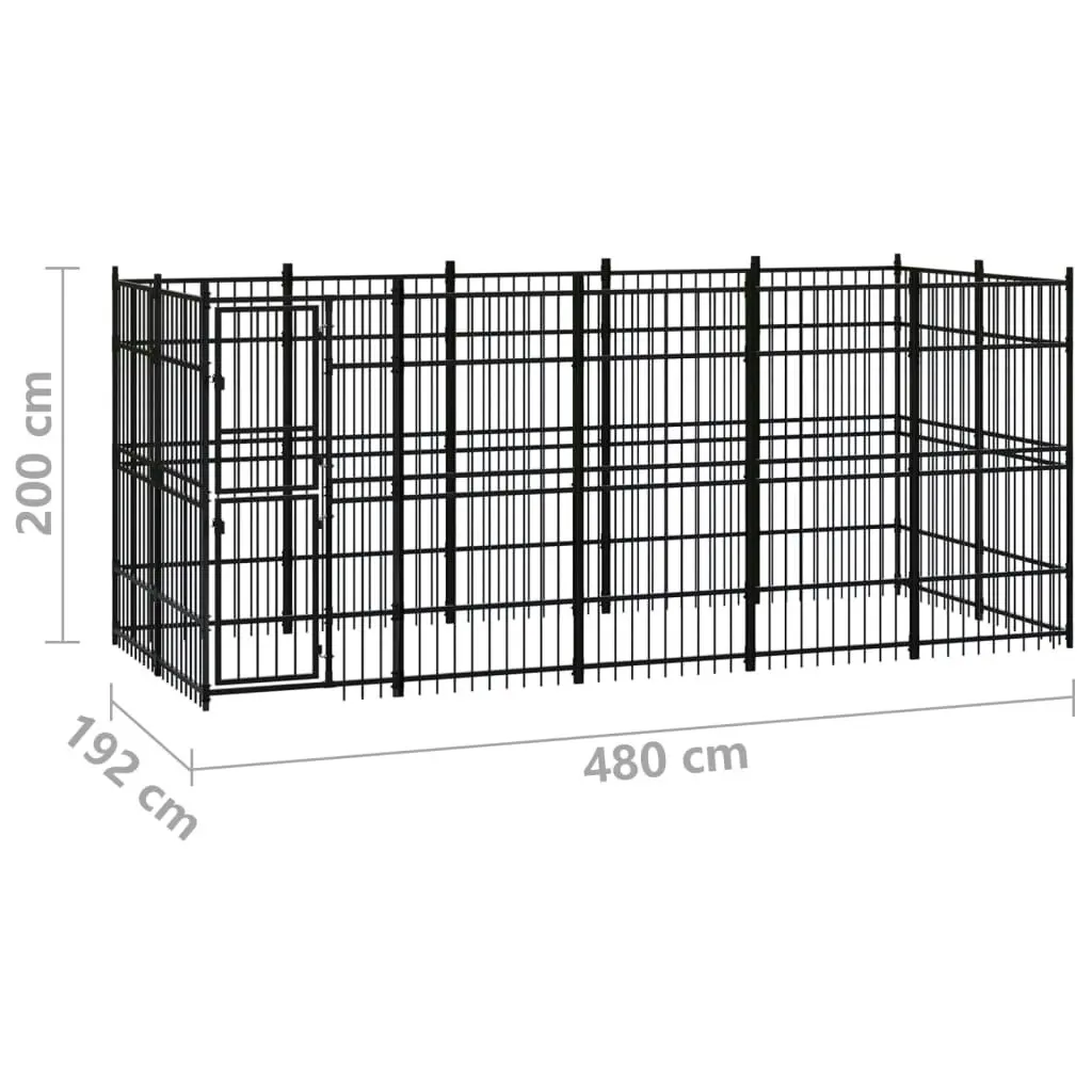 Outdoor Dog Kennel Steel 9.22 mÂ² 3097959