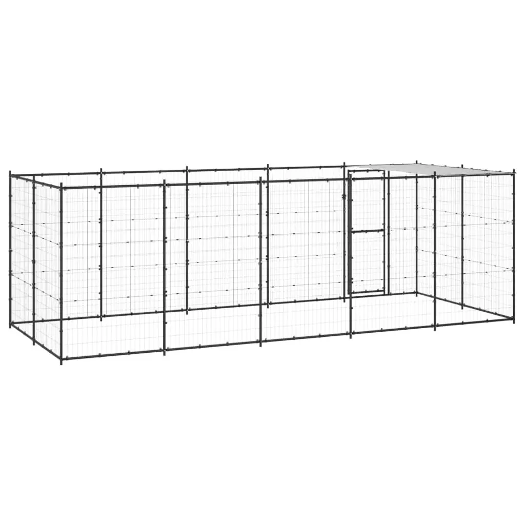 Outdoor Dog Kennel Steel with Roof 12.1 mÂ² 3082294