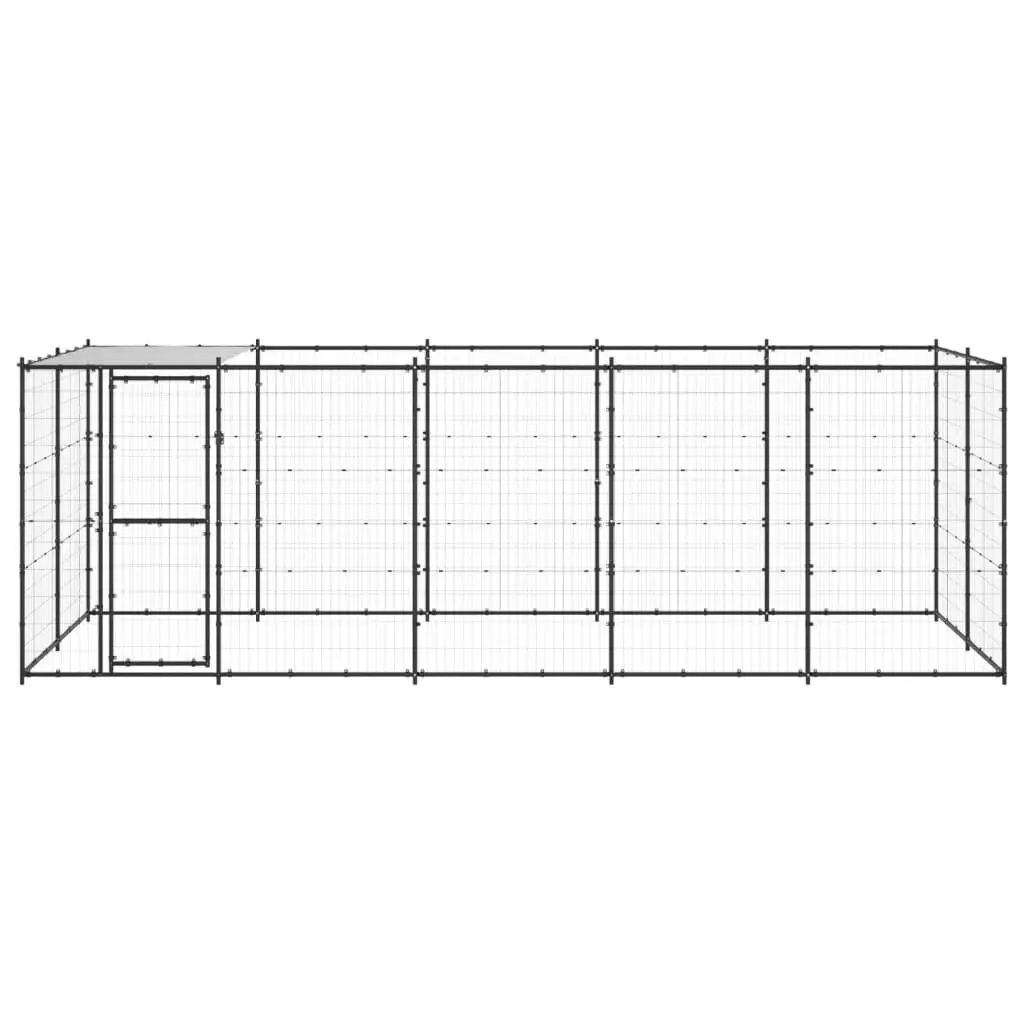 Outdoor Dog Kennel Steel with Roof 12.1 mÂ² 3082294