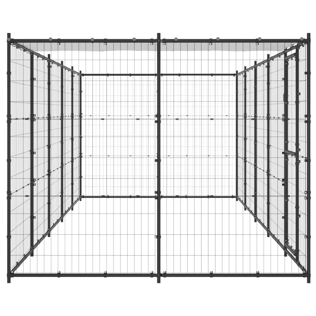 Outdoor Dog Kennel Steel with Roof 12.1 mÂ² 3082294