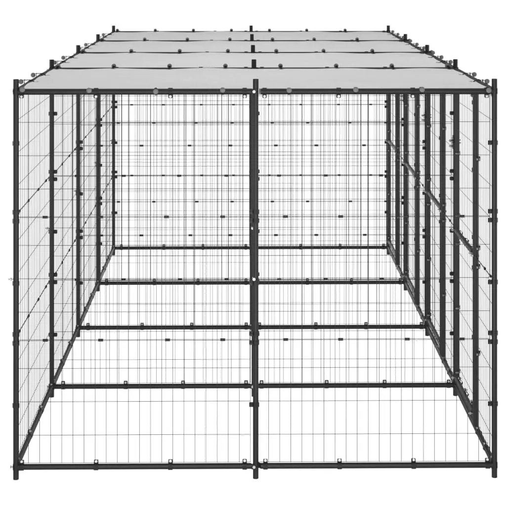 Outdoor Dog Kennel Steel with Roof 9.68 mÂ² 3082251