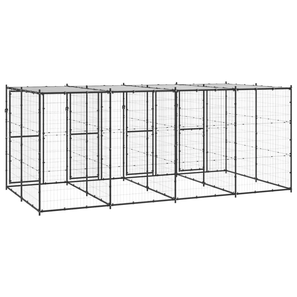 Outdoor Dog Kennel Steel with Roof 9.68 mÂ² 3082251