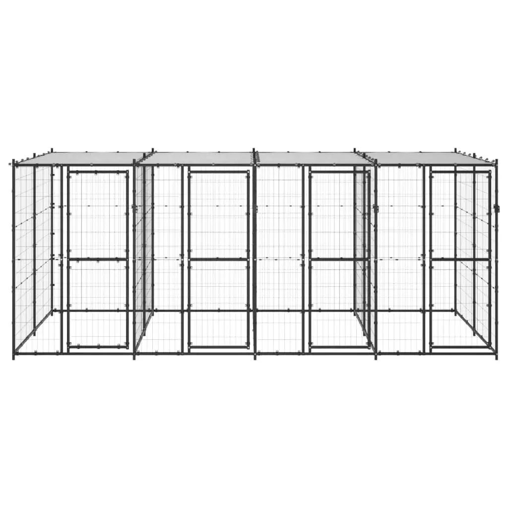 Outdoor Dog Kennel Steel with Roof 9.68 mÂ² 3082251