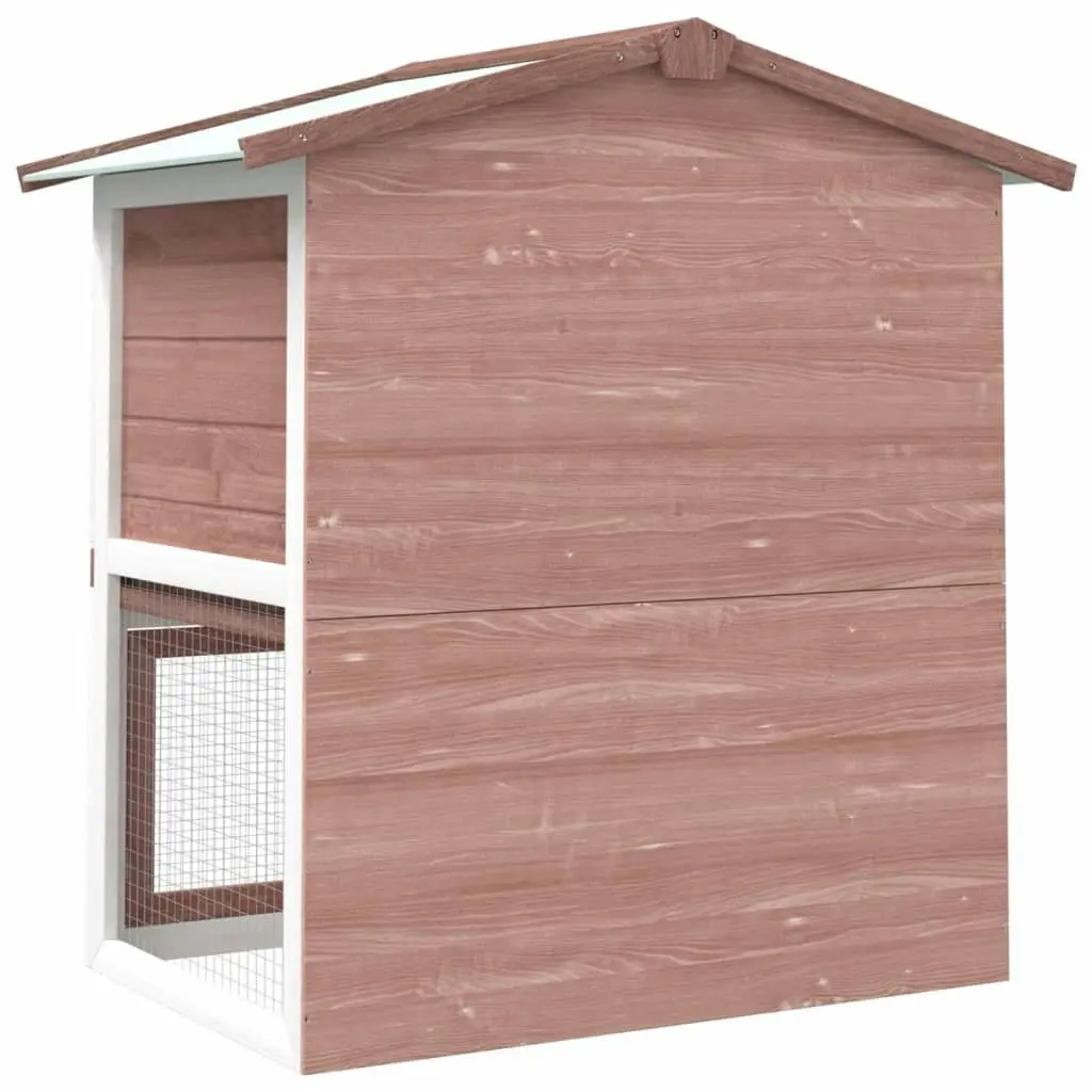 Outdoor Rabbit Hutch 3 Doors Brown Wood 170838