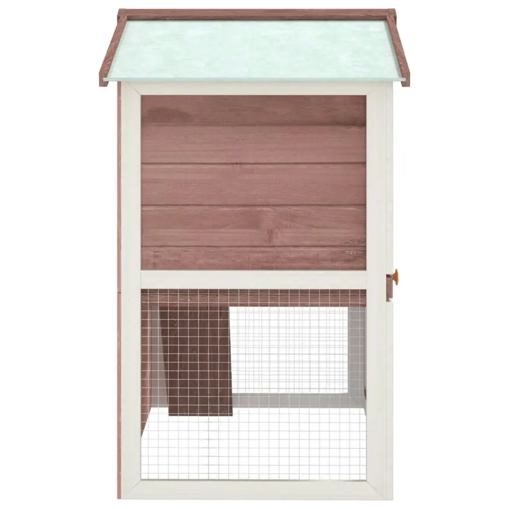 Outdoor Rabbit Hutch 3 Doors Brown Wood 170838