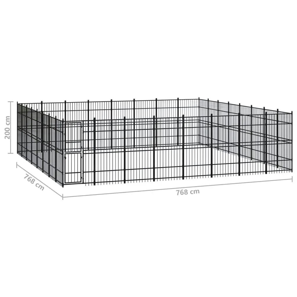 Outdoor Dog Kennel Steel 58.98 mÂ² 3098004