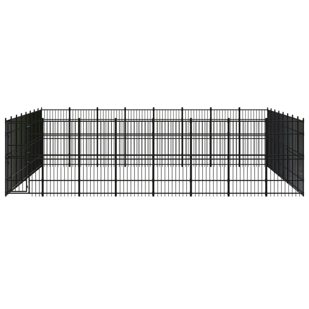 Outdoor Dog Kennel Steel 58.98 mÂ² 3098004