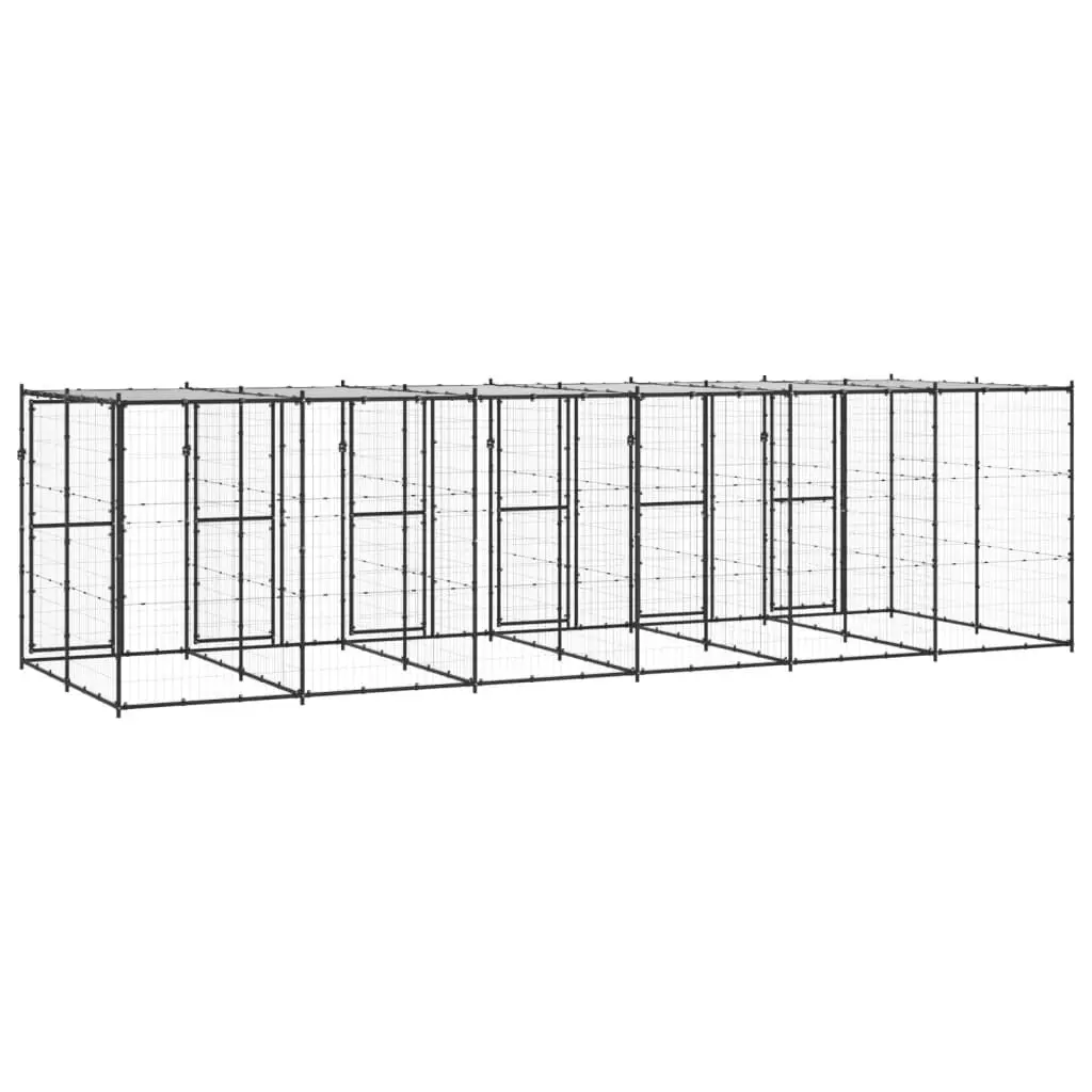 Outdoor Dog Kennel Steel with Roof 14.52 mÂ² 3082253