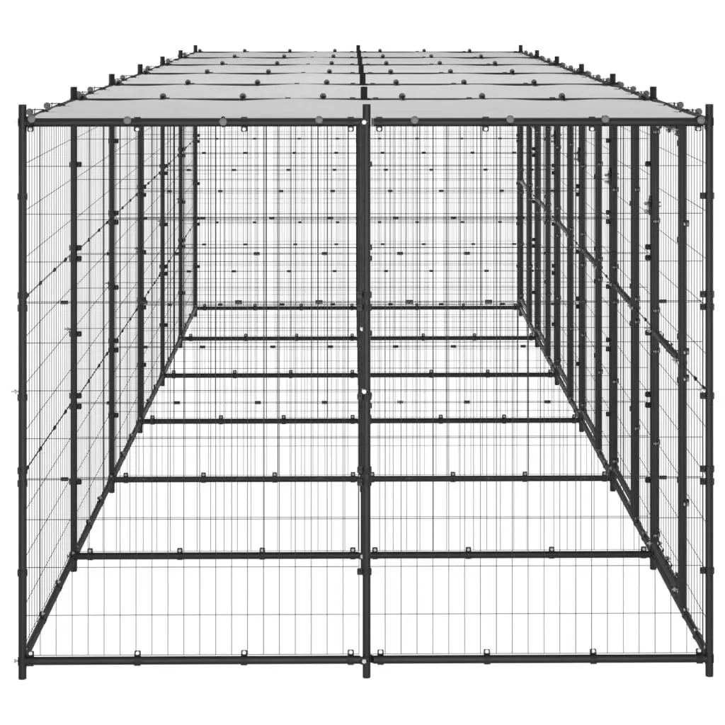 Outdoor Dog Kennel Steel with Roof 14.52 mÂ² 3082253