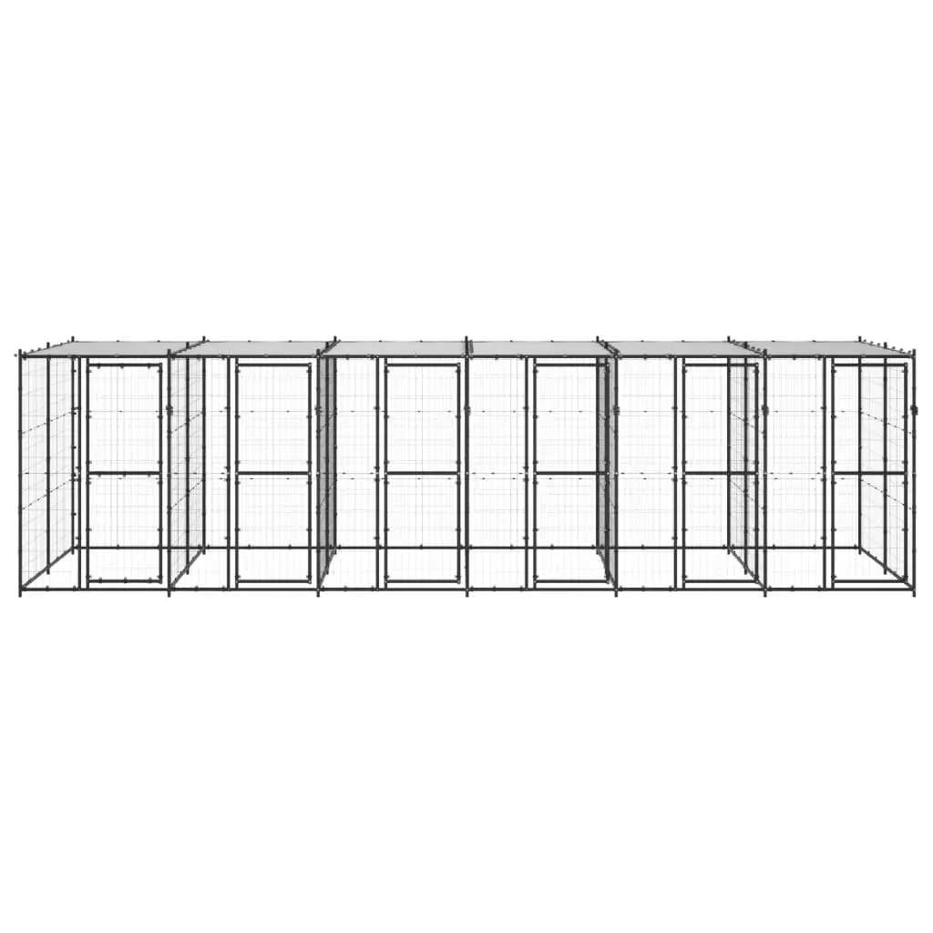 Outdoor Dog Kennel Steel with Roof 14.52 mÂ² 3082253